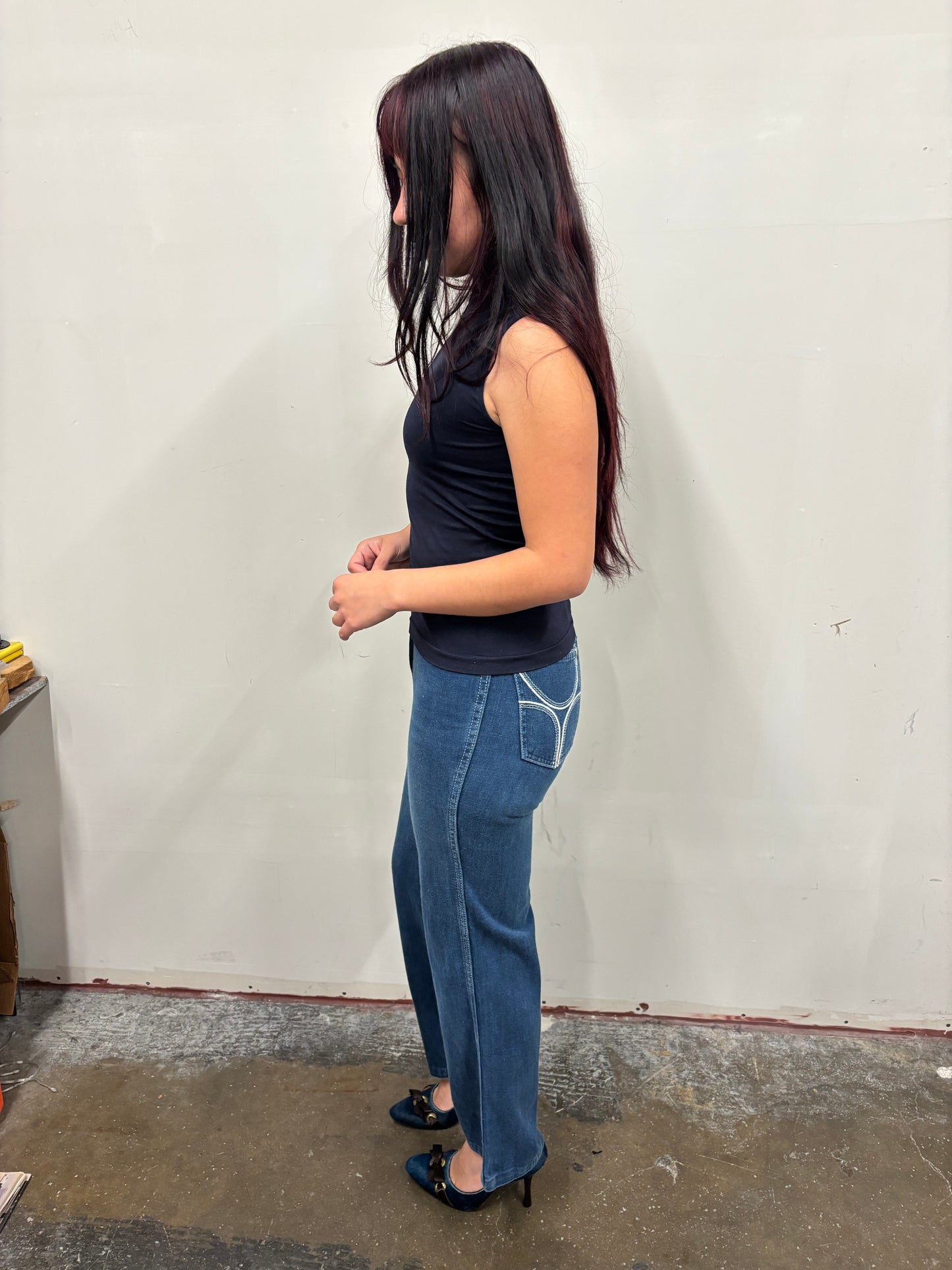 Vintage Bonjour Blue Jeans