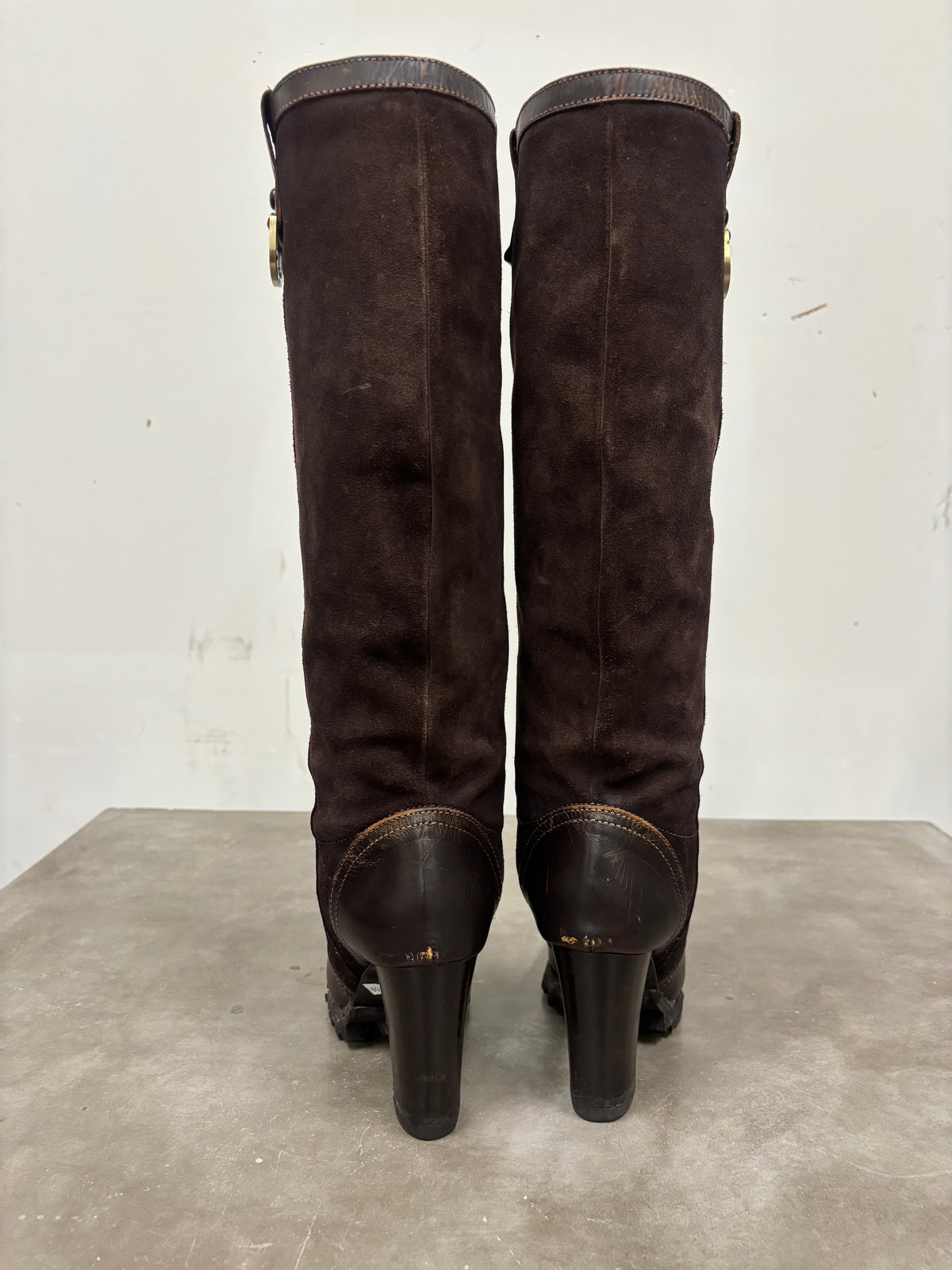 Vintage Brown RAFE Leather Knee High Boots