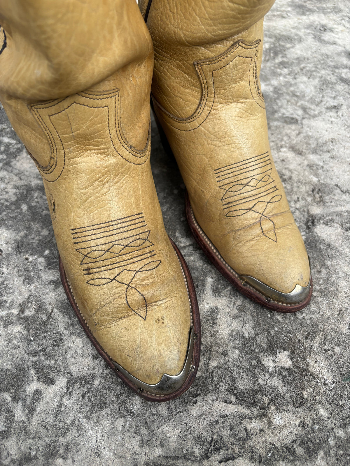 Vintage Yellow FRYE Cowboy Boots