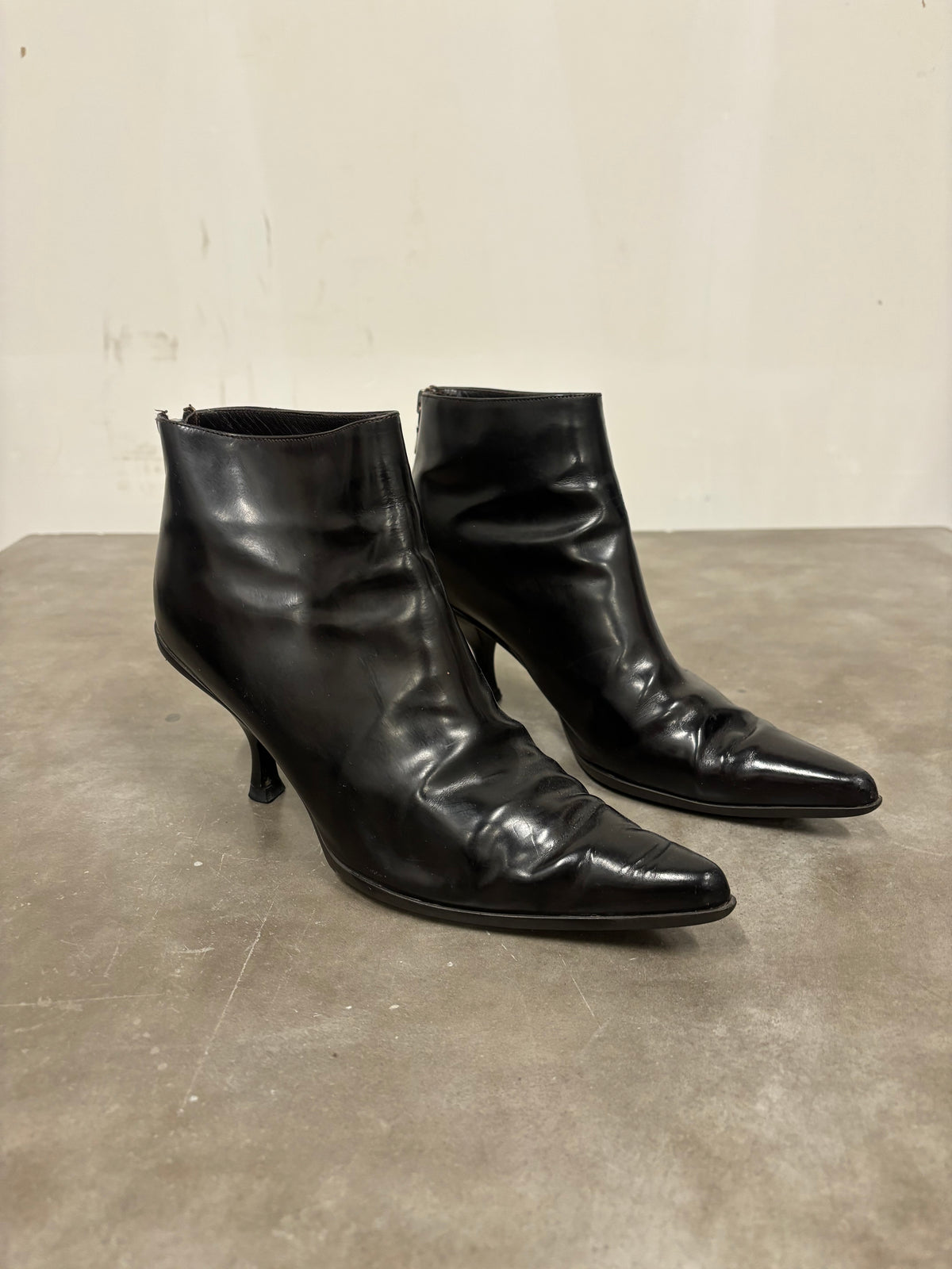 Vintage PRADA Black Heeled Ankle Boots