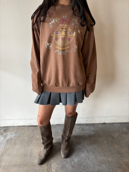 Vintage Brown Birdies Crewneck