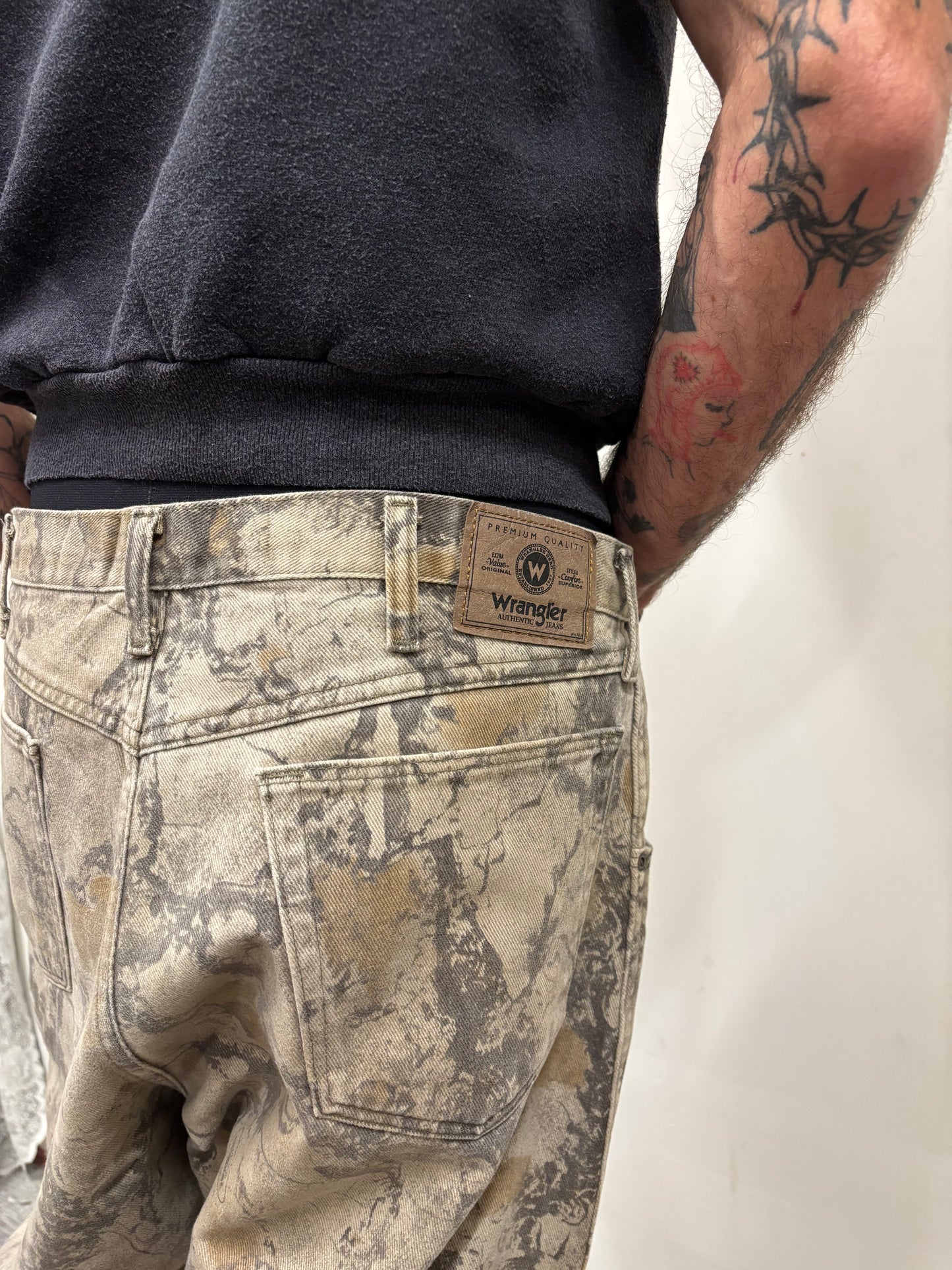 Camo Wrangler Jeans