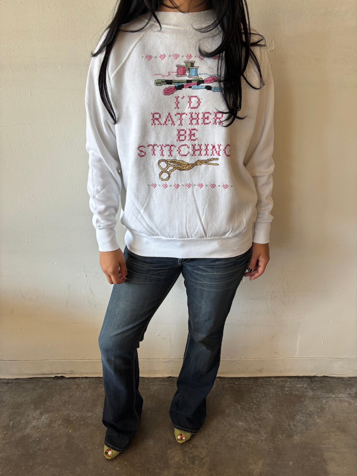 Vintage I’d Rather Be Stitching Crewneck