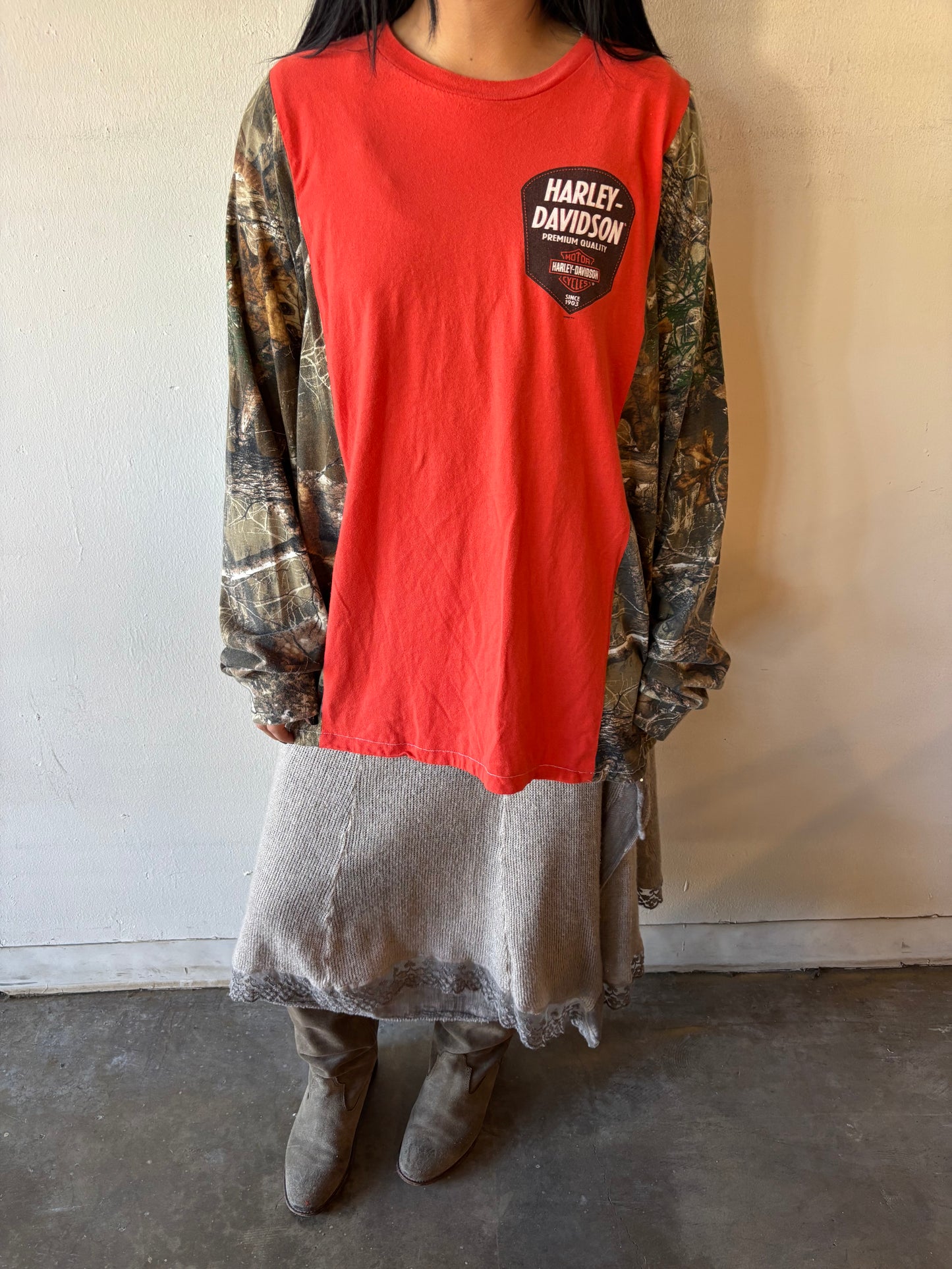 Reworked Harley Davidson Camo Shirt
