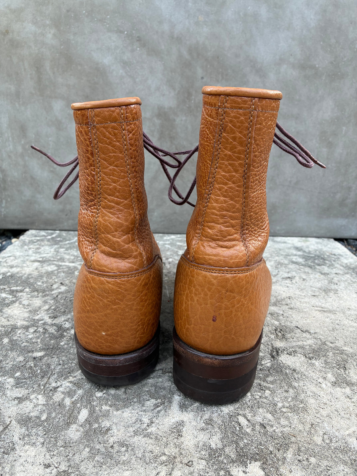 Vintage 80s Bullhide Justin Brown Lace Up Boots