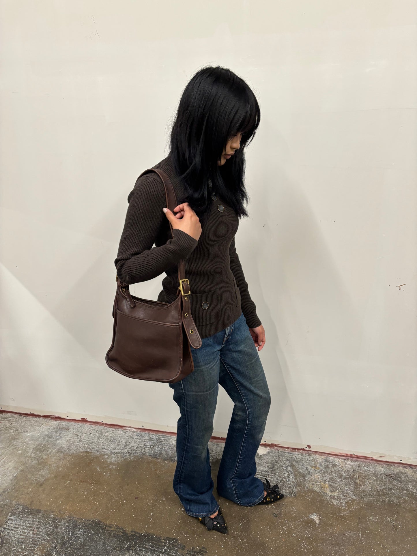 Brown Button Sweater