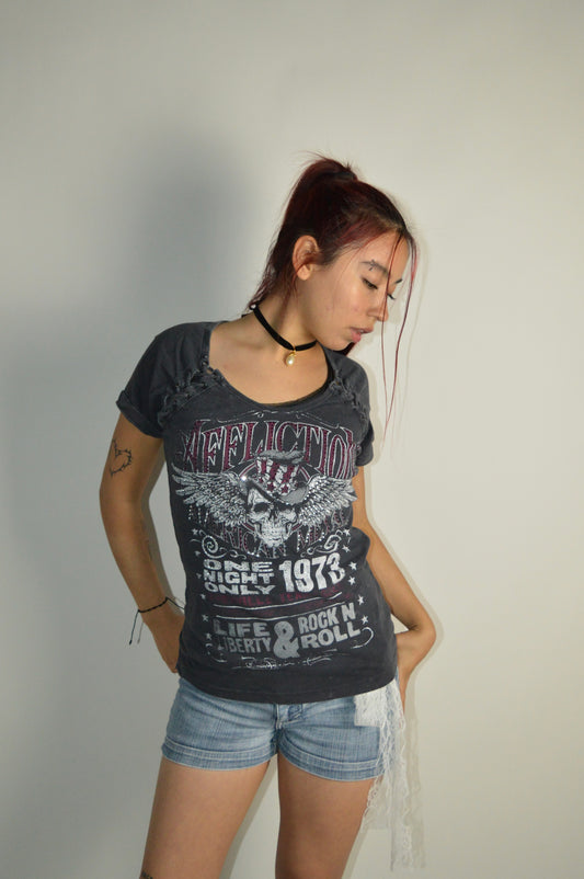 Affliction Bedazzled Top