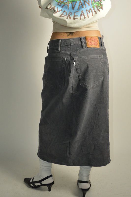 Reconstructed Levi’s Corduroy MIDI Skirt