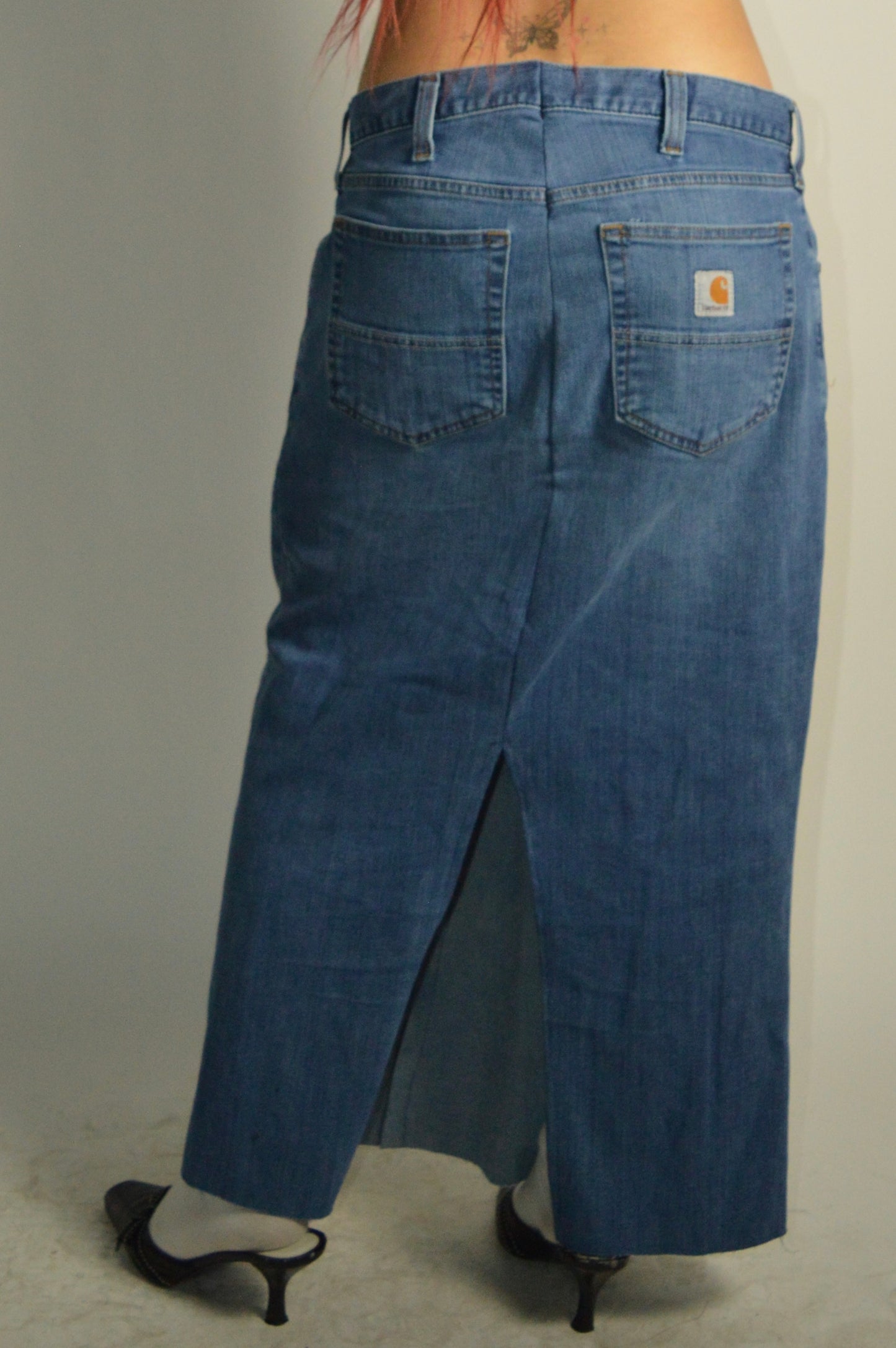 Reconstructed Carhartt Denim Maxi Skirt