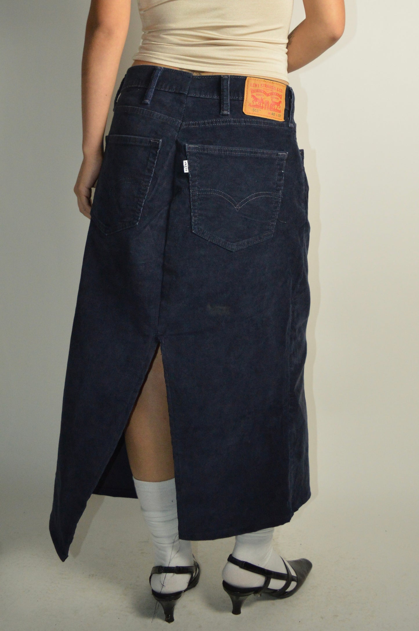 Reconstructed Corduroy Levi’s Maxi Skirt