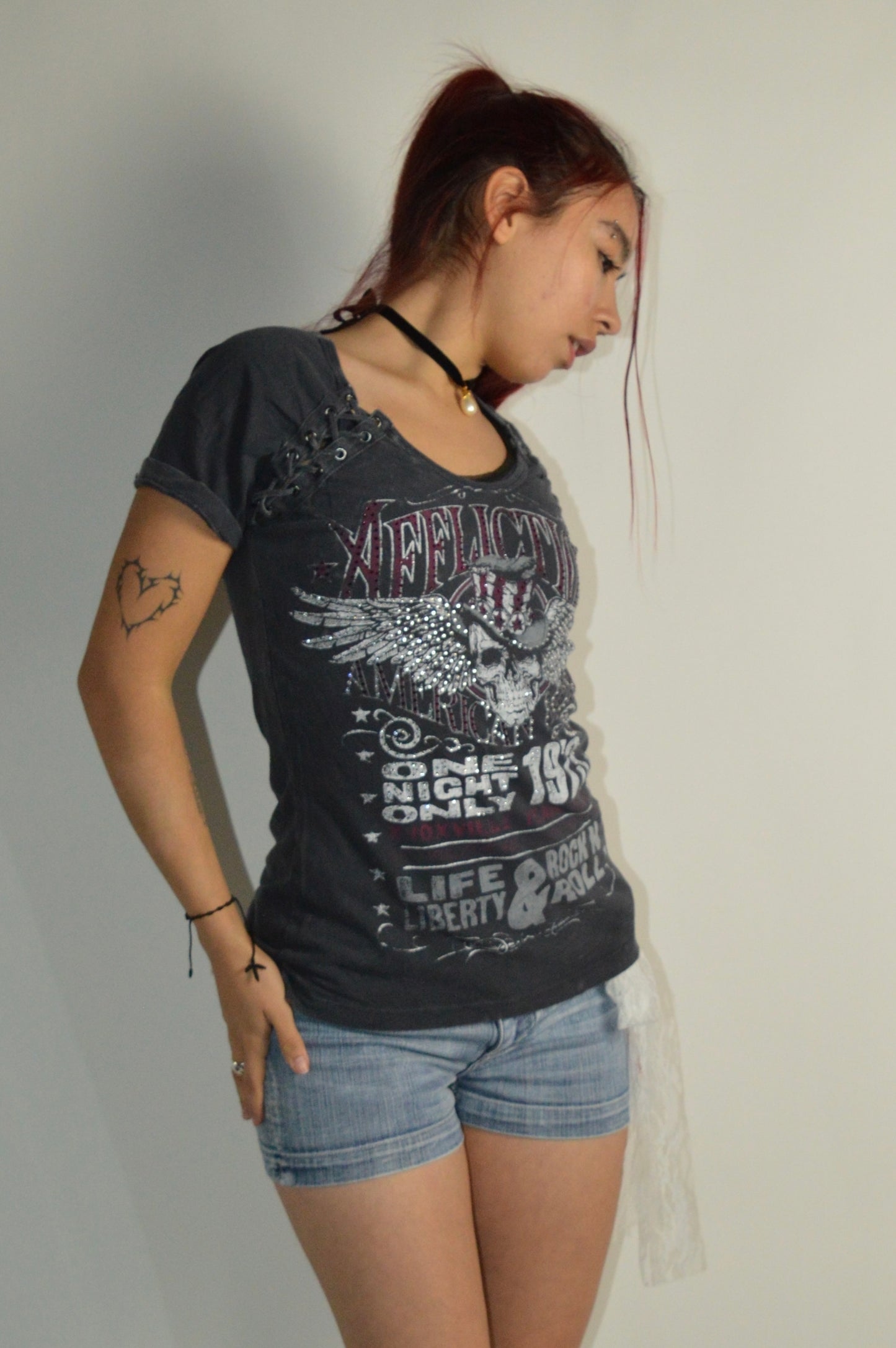 Affliction Bedazzled Top